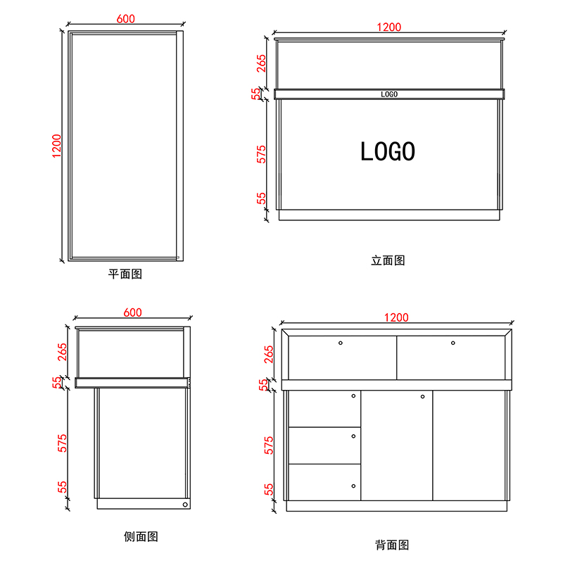 玉器珠寶展示柜臺A款-01 玉器珠寶展示柜臺A款-01