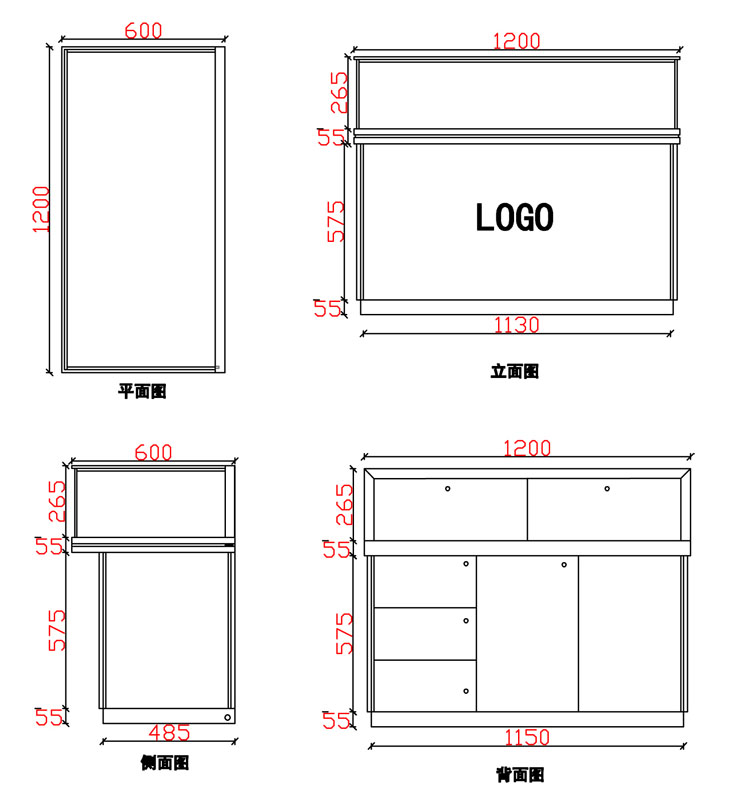 珠寶展柜尺寸,展柜尺寸定制 珠寶展柜尺寸,展柜尺寸定制